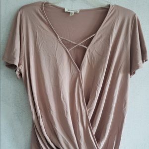 Pink cross front top